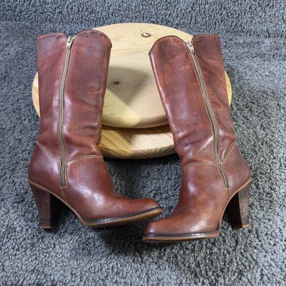 Town & Country Boots Womens Size 6 Leather Brown Western Vintage Made in Brazil - Picture 5 of 8